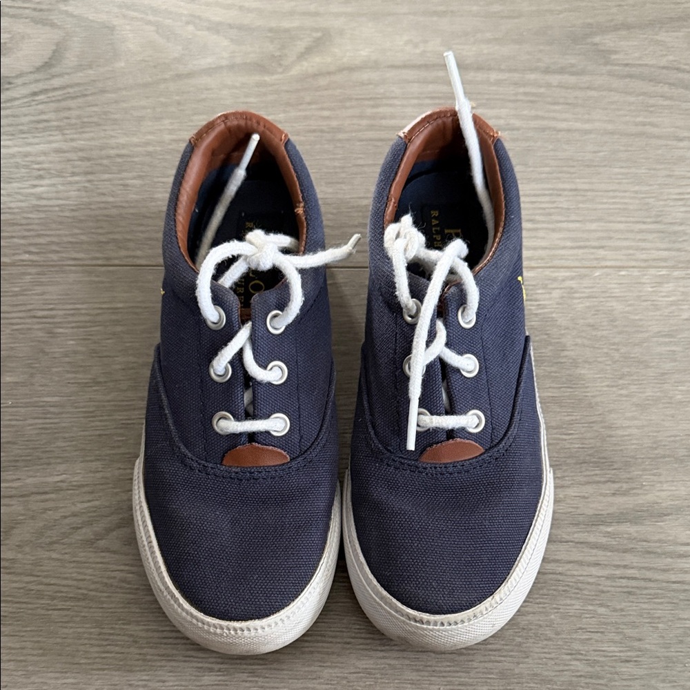 Polo by Ralph Lauren Dark Blue Canvas Sneakers with White Laces